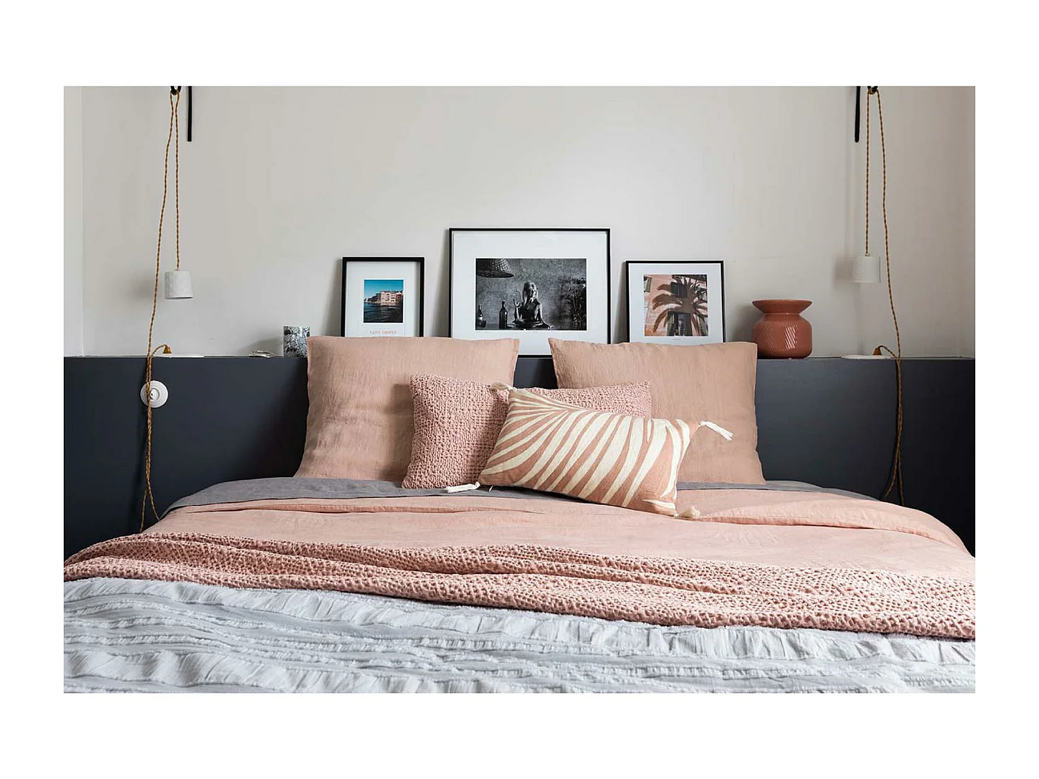 Housse de couette stonewashed Zeff aubepine 140 x 200 cm Vivaraise