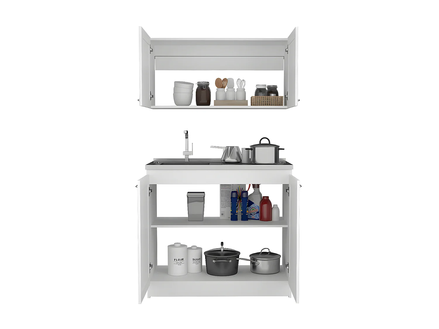 Set da cucina Zurich, con armadietti base e top