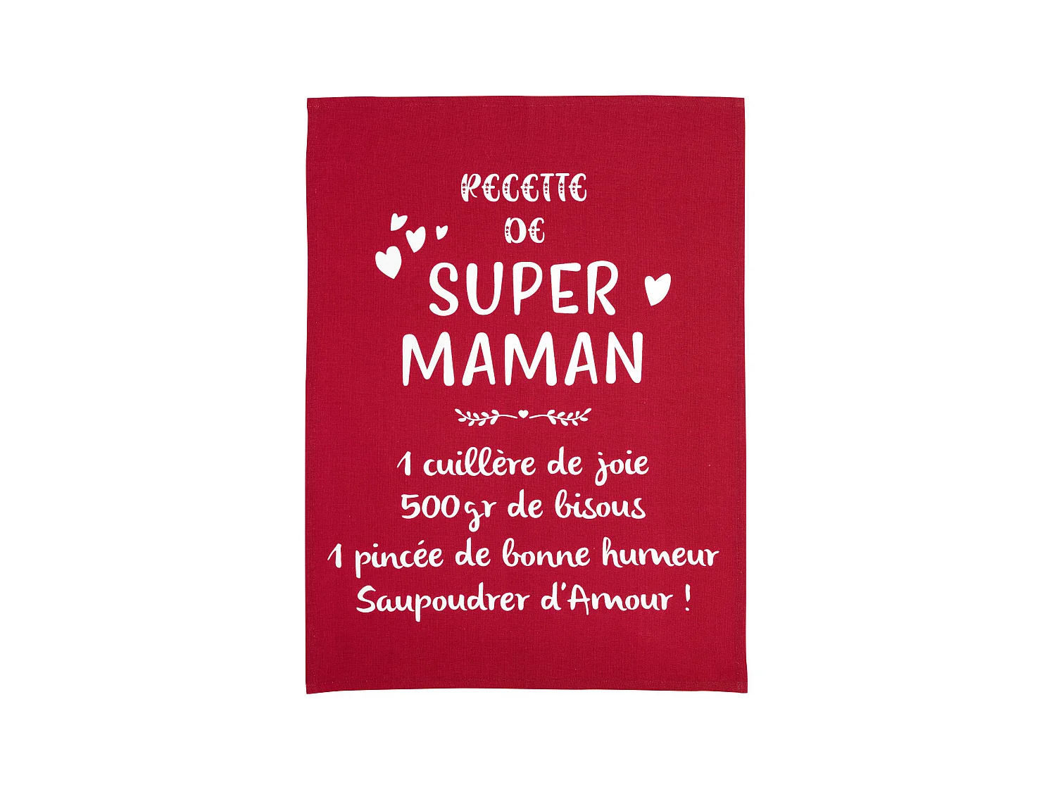 Torchon Message Super Maman rouge 50 x 70 cm Winkler