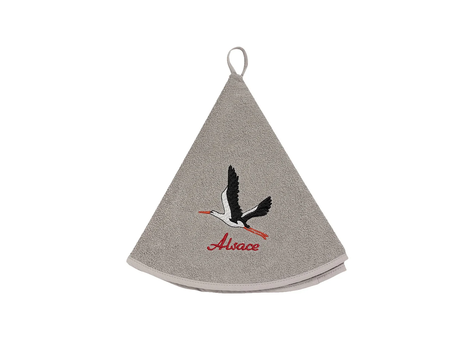 Ronde handdoek brondé Cigogne envol Grijs diameter 60 cm