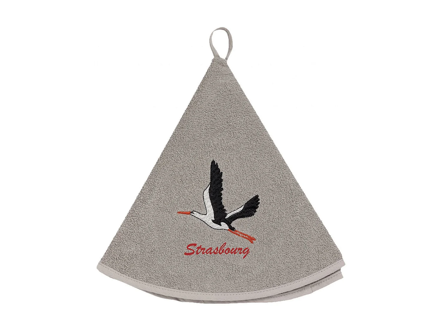 Essuie-mains rond Cigogne Envol Strasbourg gris diameter 60 cm Winkler