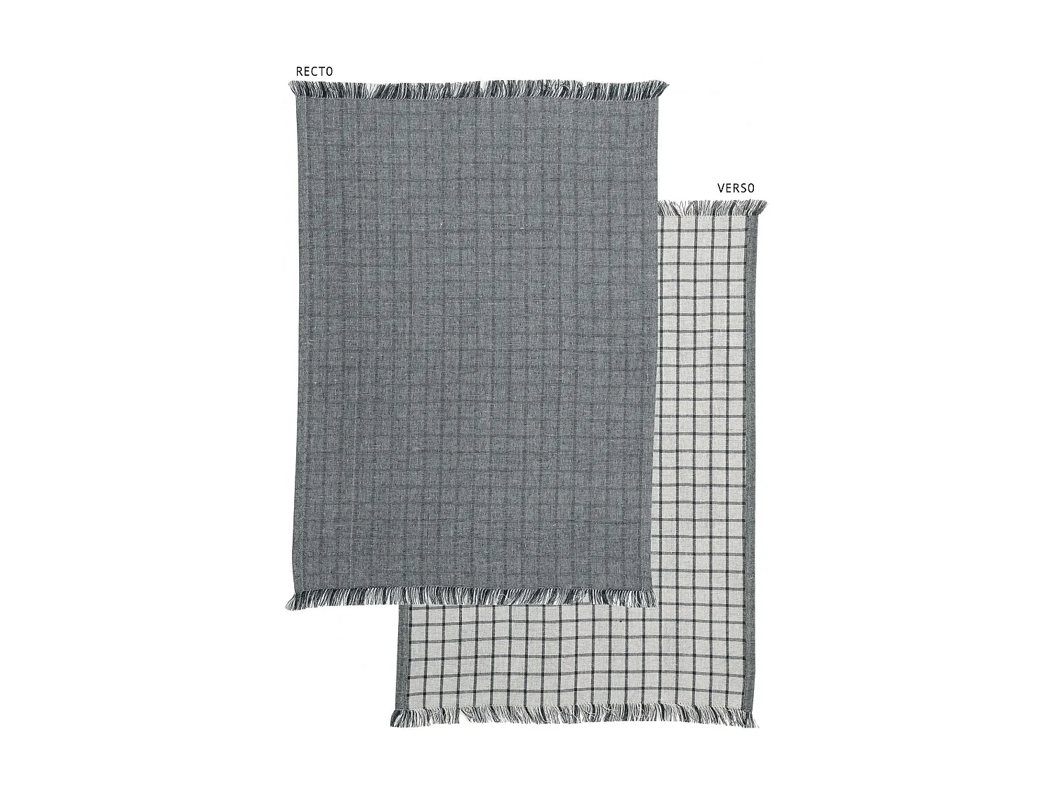 Torchon recyclé Aden blanc/noir 50 x 70 cm Winkler