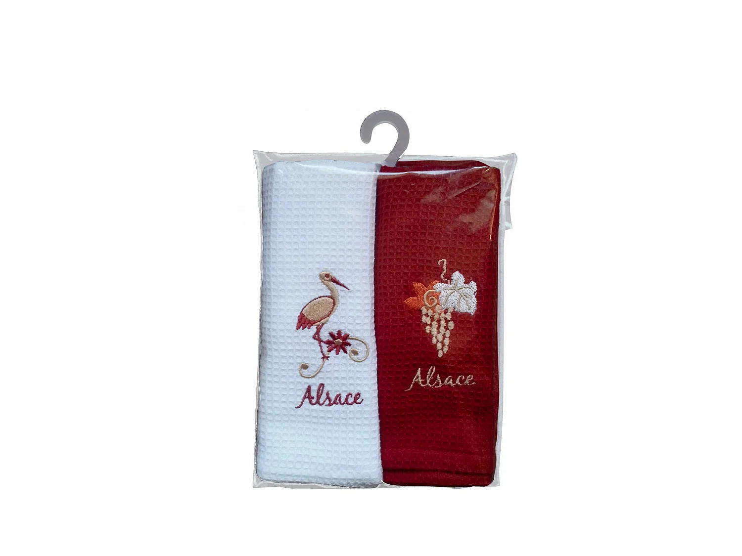 Mignognette 2 Torchons Nid d'abeilles Alsace assortis 40 x 60 cm Winkler