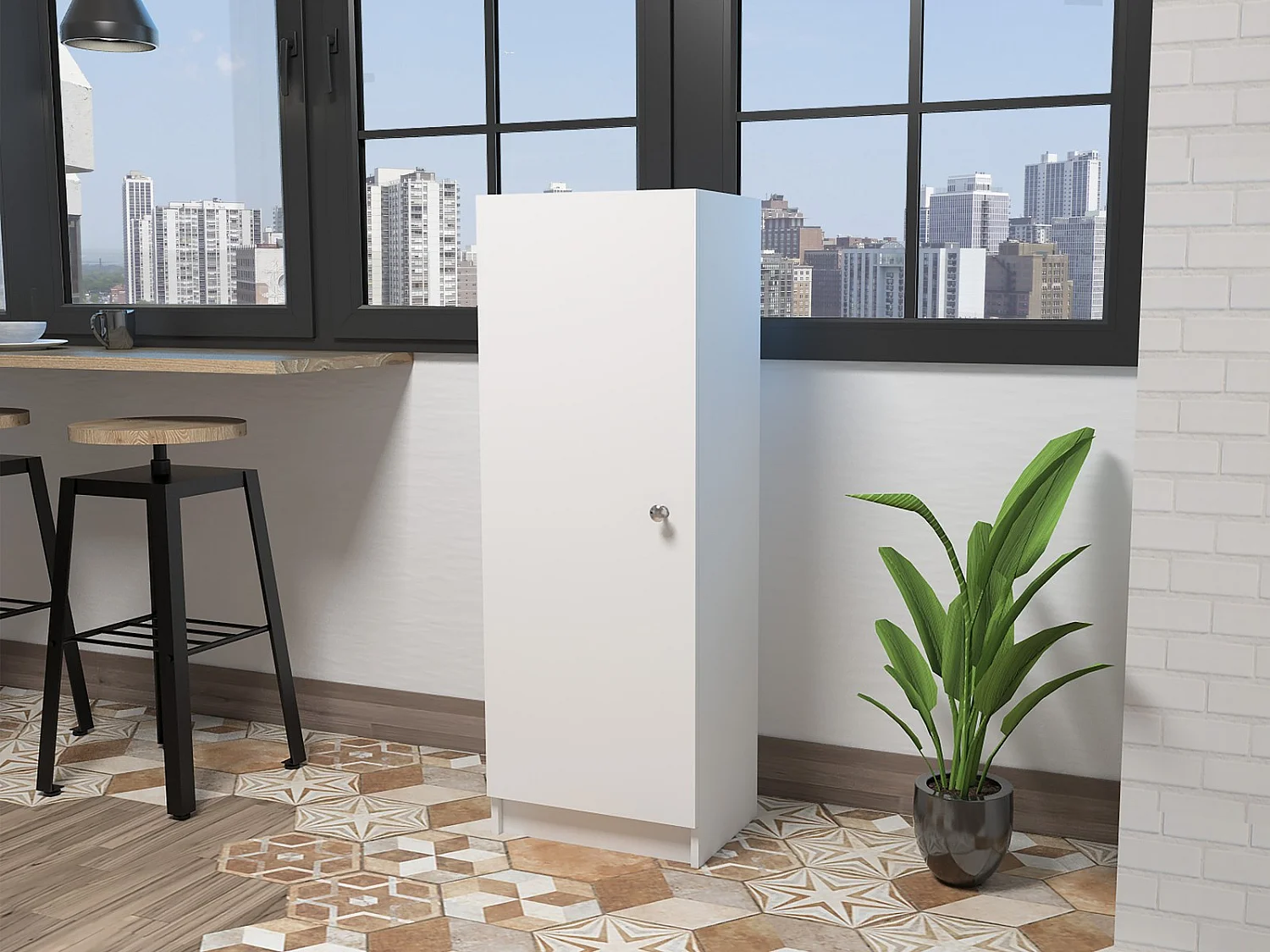 Armoire de rangement Belleria de 120 cm, blanc