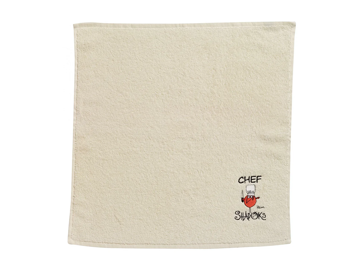 Essuie-mains carré Chef Shadoks ivoire 50 x 50 cm Winkler