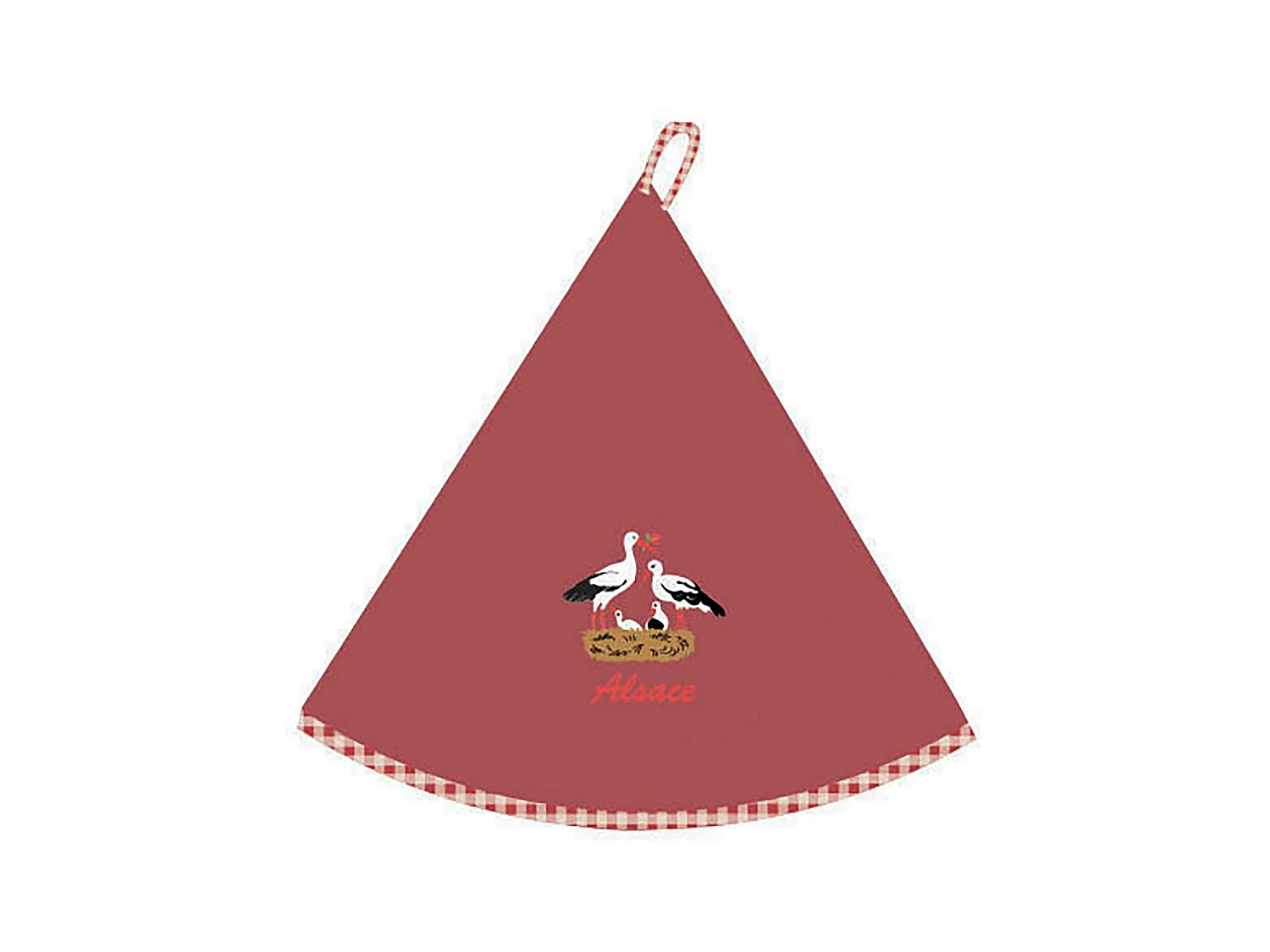 Essuie-mains rond Famille Alsace rouge diameter 60 cm Winkler