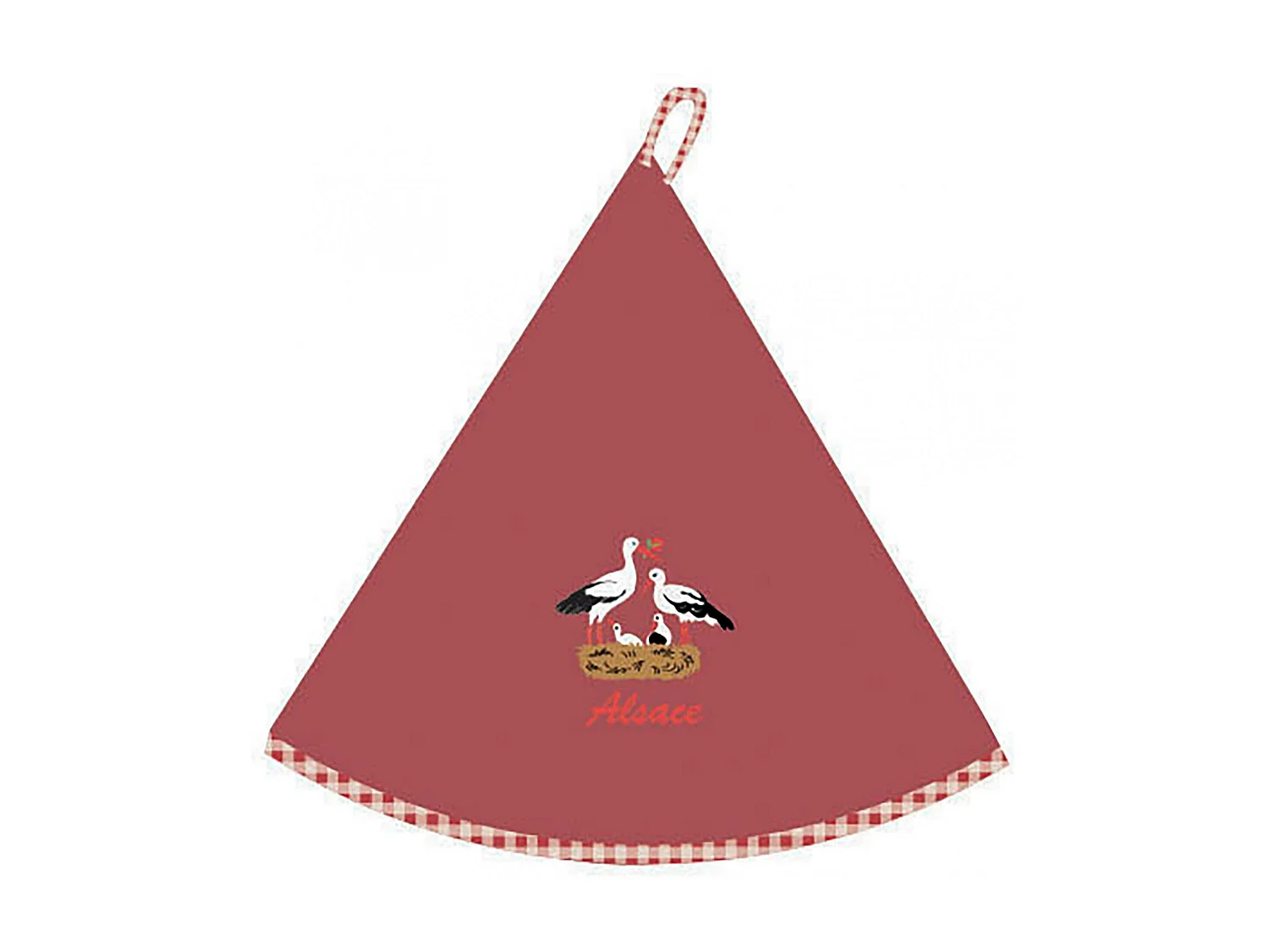 Essuie-mains rond Famille Alsace rouge diameter 60 cm Winkler