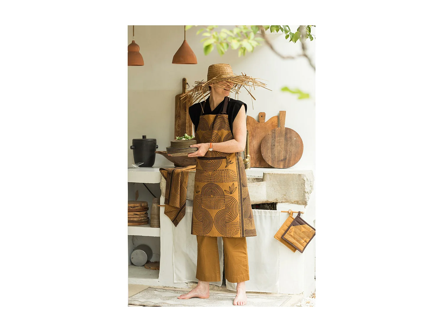 Torchon recyclé Etna ambre 50 x 70 cm Winkler