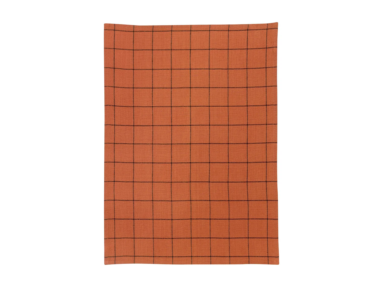 Kilia theedoek met ruitjespatroon Baksteen 50 x 70 cm