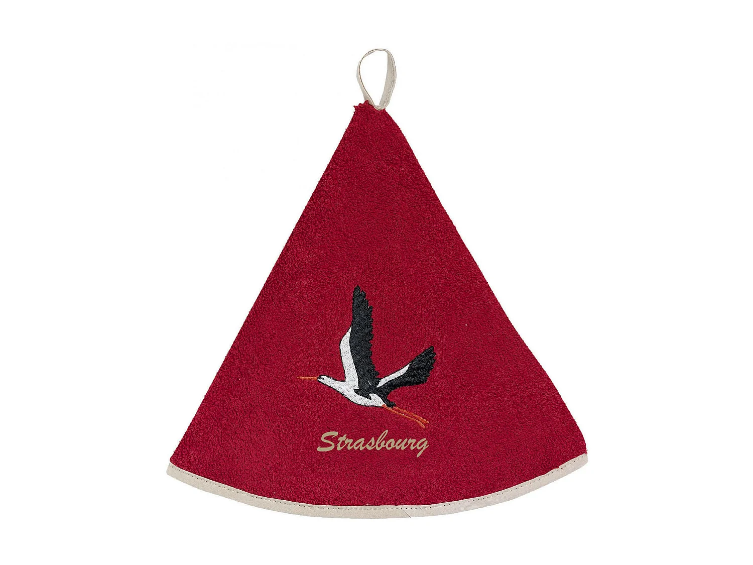 Essuie-mains rond Cigogne Envol Strasbourg rouge diameter 60 cm Winkler