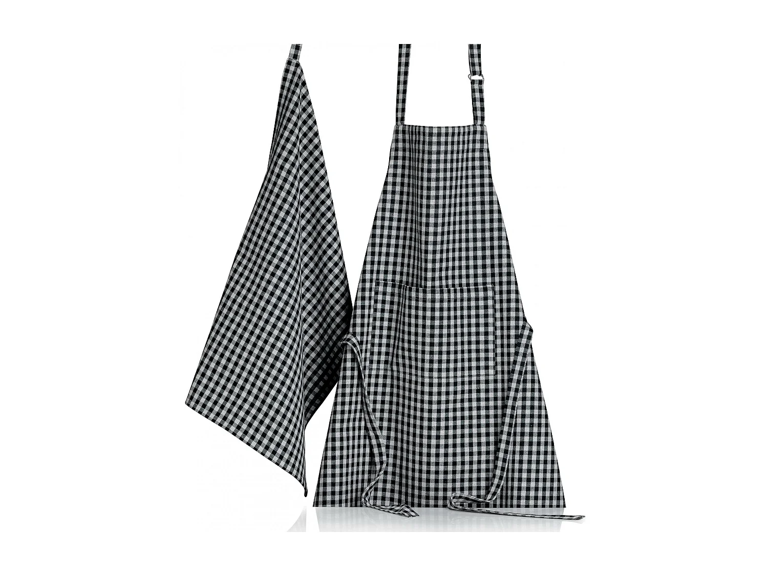 Torchon recyclé Billie noir/gris 50 x 70 cm Winkler