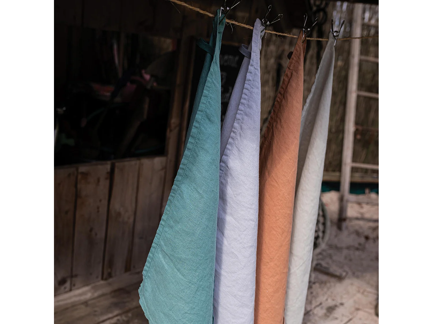 Torchon chanvre Ciara sauge 50 x 70 cm Winkler