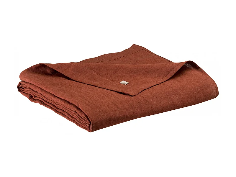 Drap plat stonewashed Zeff caramel 240 x 300 cm Vivaraise