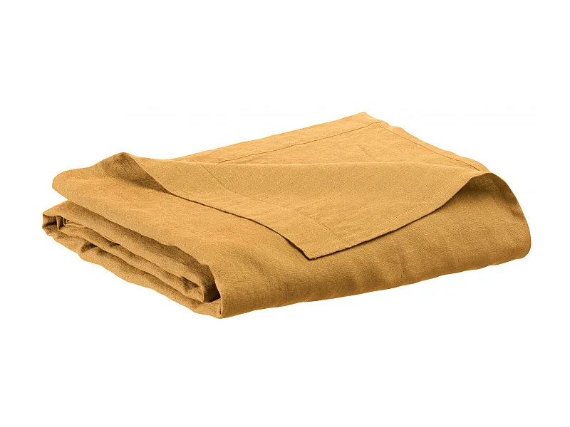 Drap plat stonewashed Zeff ocre 240 x 300 cm Vivaraise