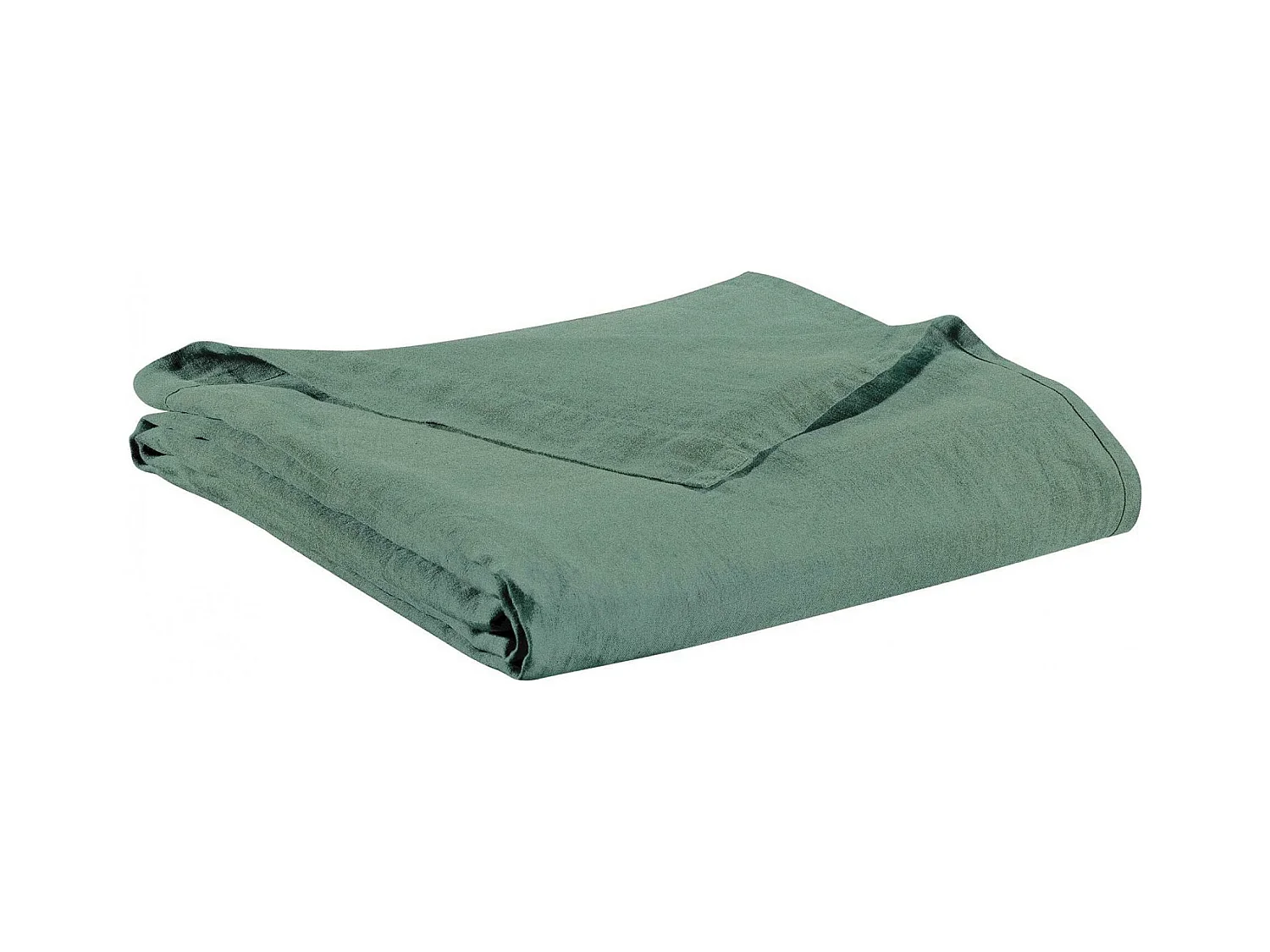 Drap Plat stonewashed Zephyr vert de gris 240 x 300 cm Vivaraise