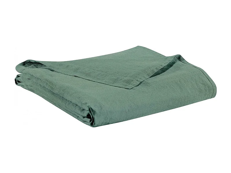 Drap Plat stonewashed Zephyr vert de gris 240 x 300 cm Vivaraise