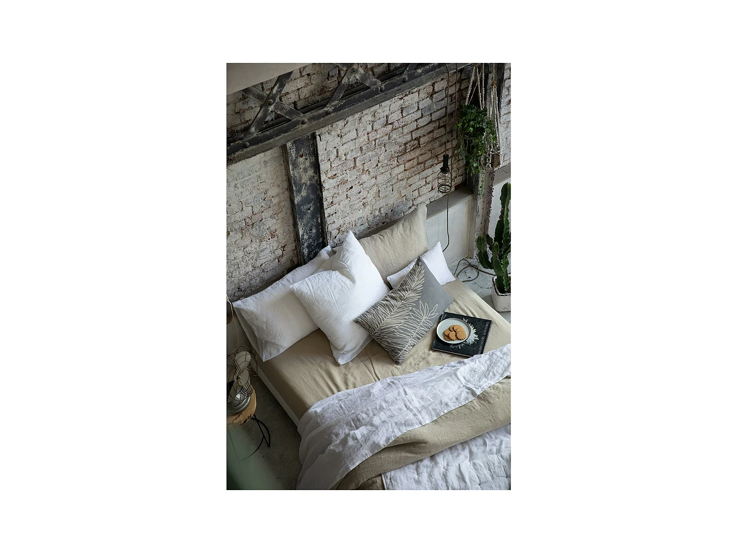Drap Plat stonewashed ZEFF blanc 240 x 300 cm Vivaraise