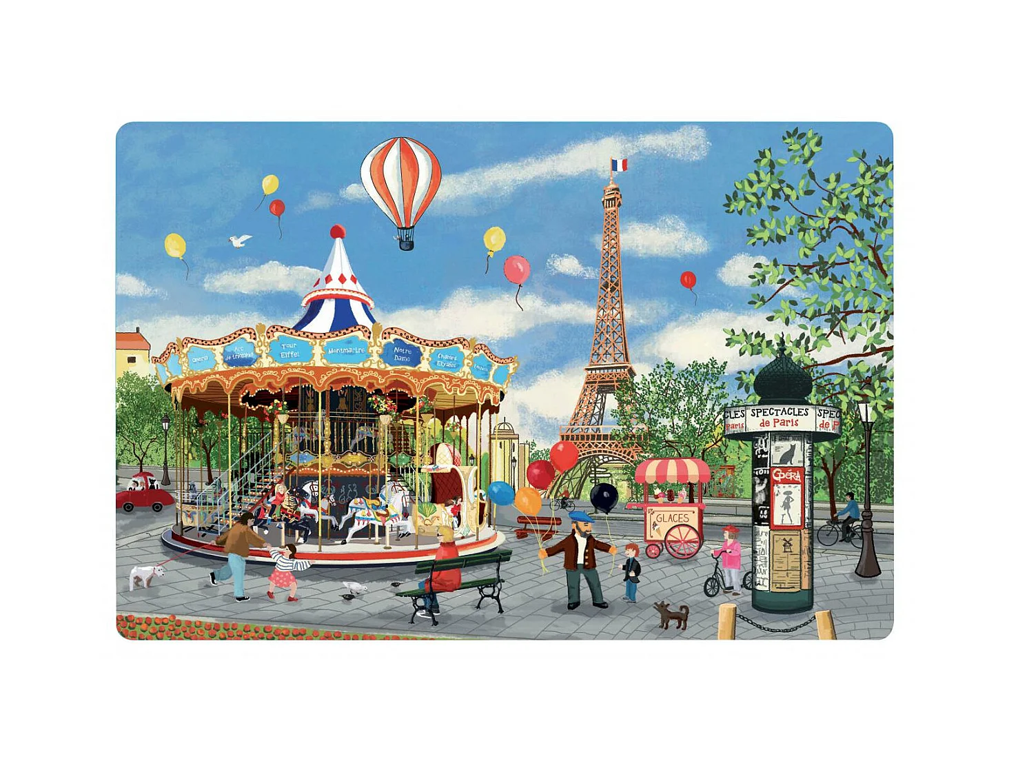 Set de table Carrousel Tour Eiffel assortis 30 x 45 cm Winkler