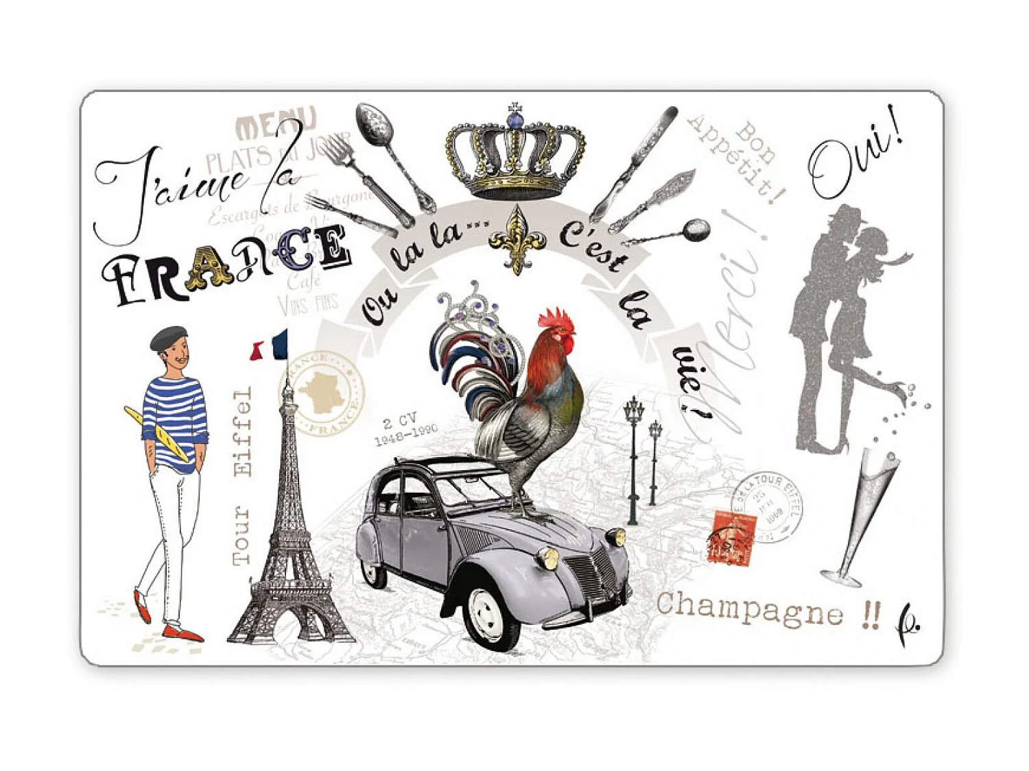 Set de table France Panorama assortis 30 x 45 cm Winkler