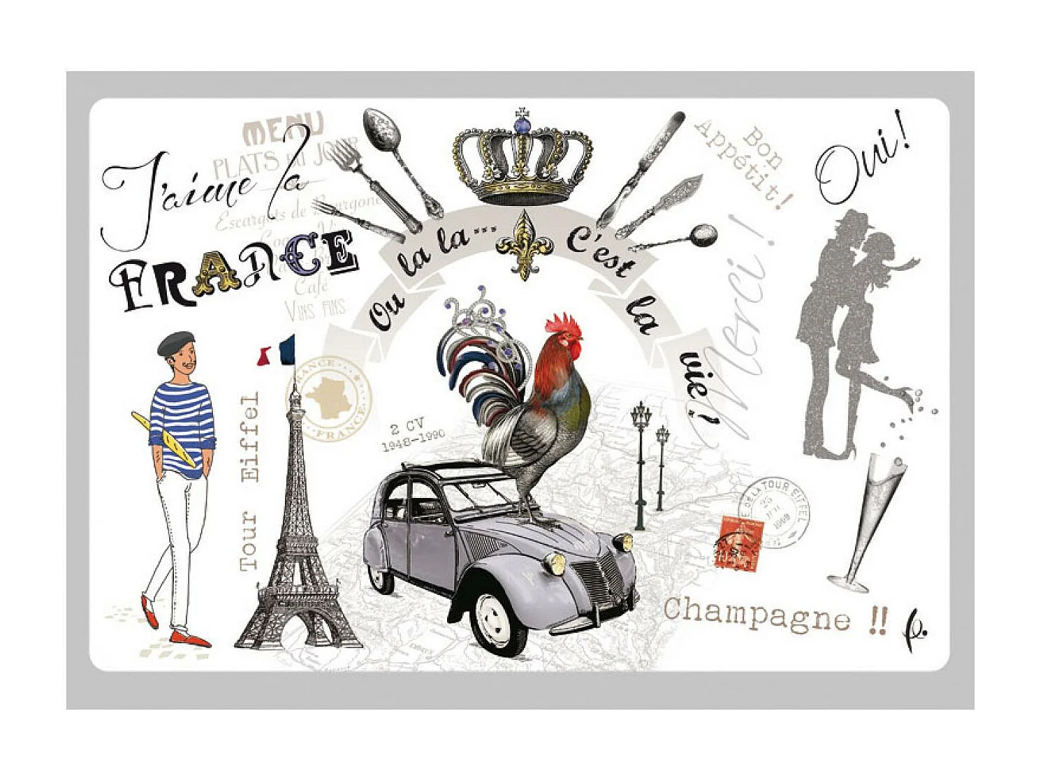 Set de table France Panorama assortis 30 x 45 cm Winkler