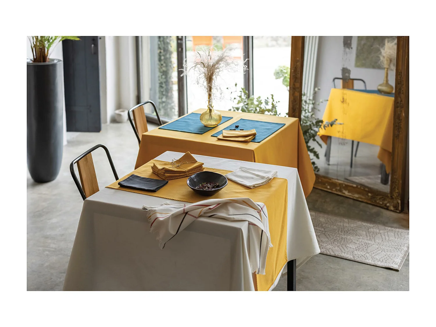 Nappe recyclée Delia ombre 170 x 170 cm Winkler