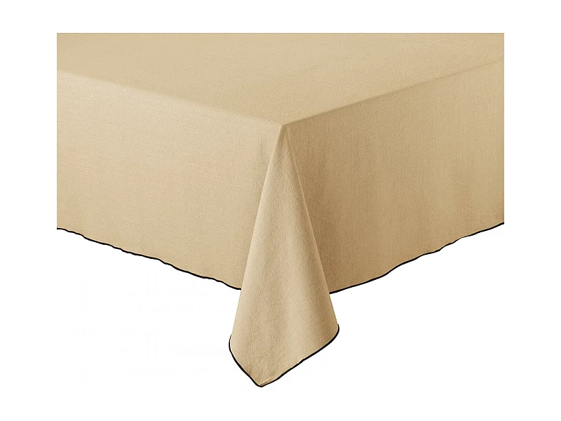 Recycelte Tischdecke Grace Camelfarben 140 x 140 cm