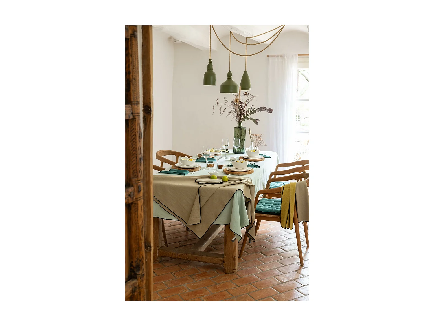 Toalha de mesa reciclada Grace Camelo 140 x 250 cm