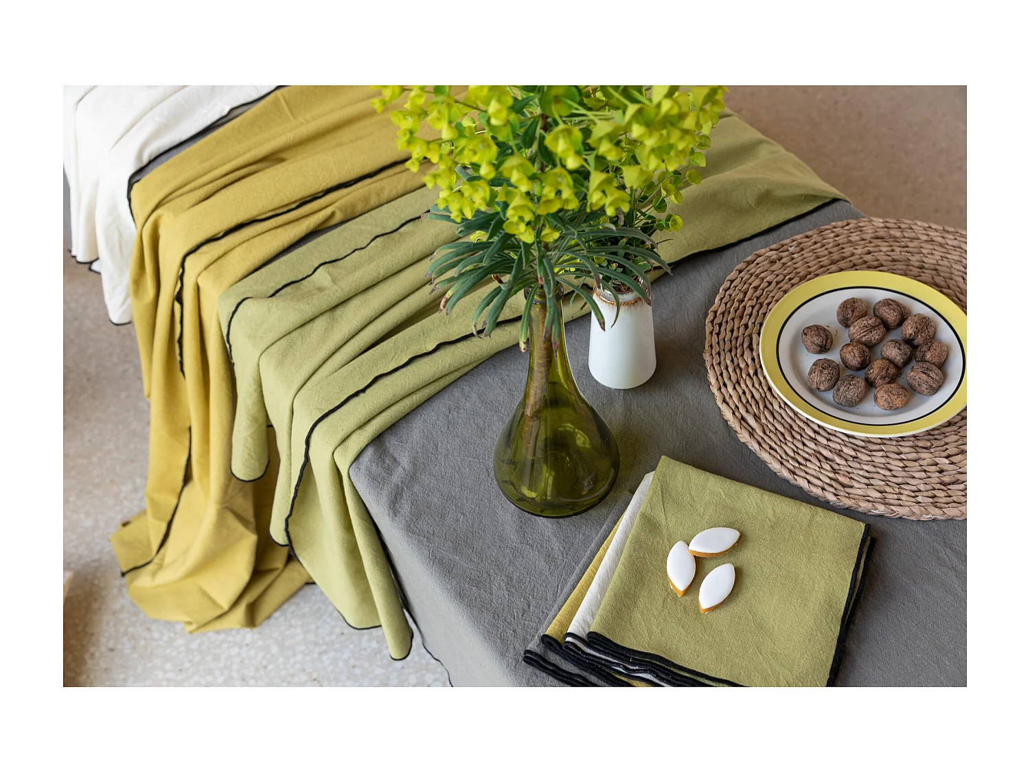 Nappe recyclée Grace ficelle 140 x 250 cm Winkler