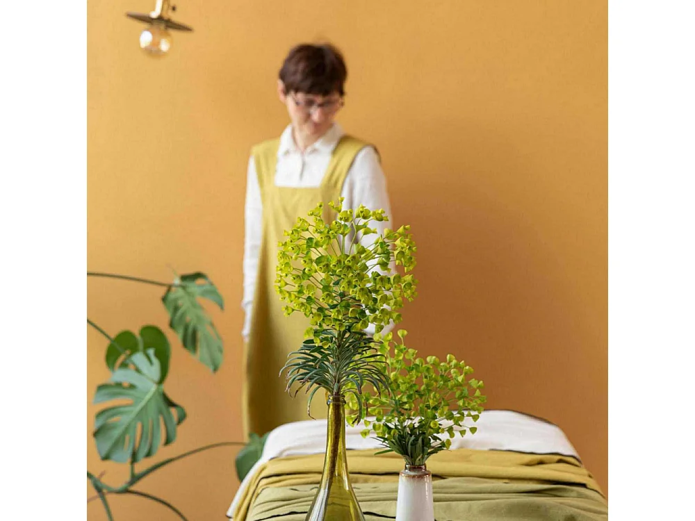 Toalha de mesa reciclada Grace Caqui 140 x 250 cm