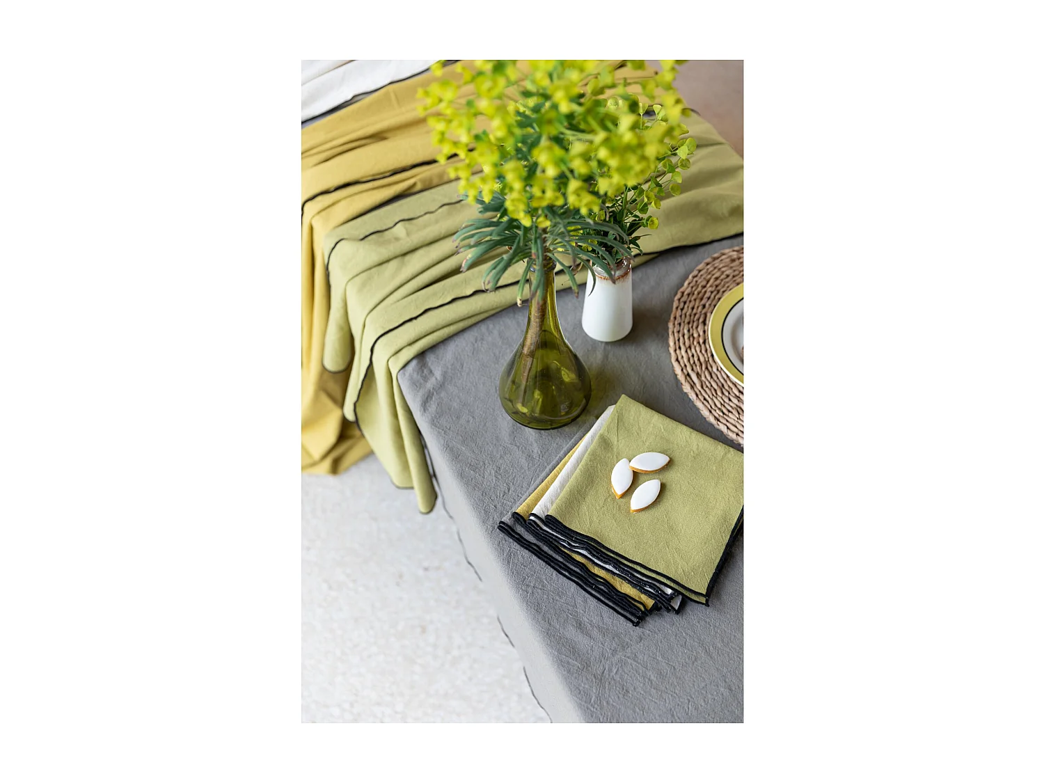 Nappe recyclée Grace ficelle 140 x 140 cm Winkler