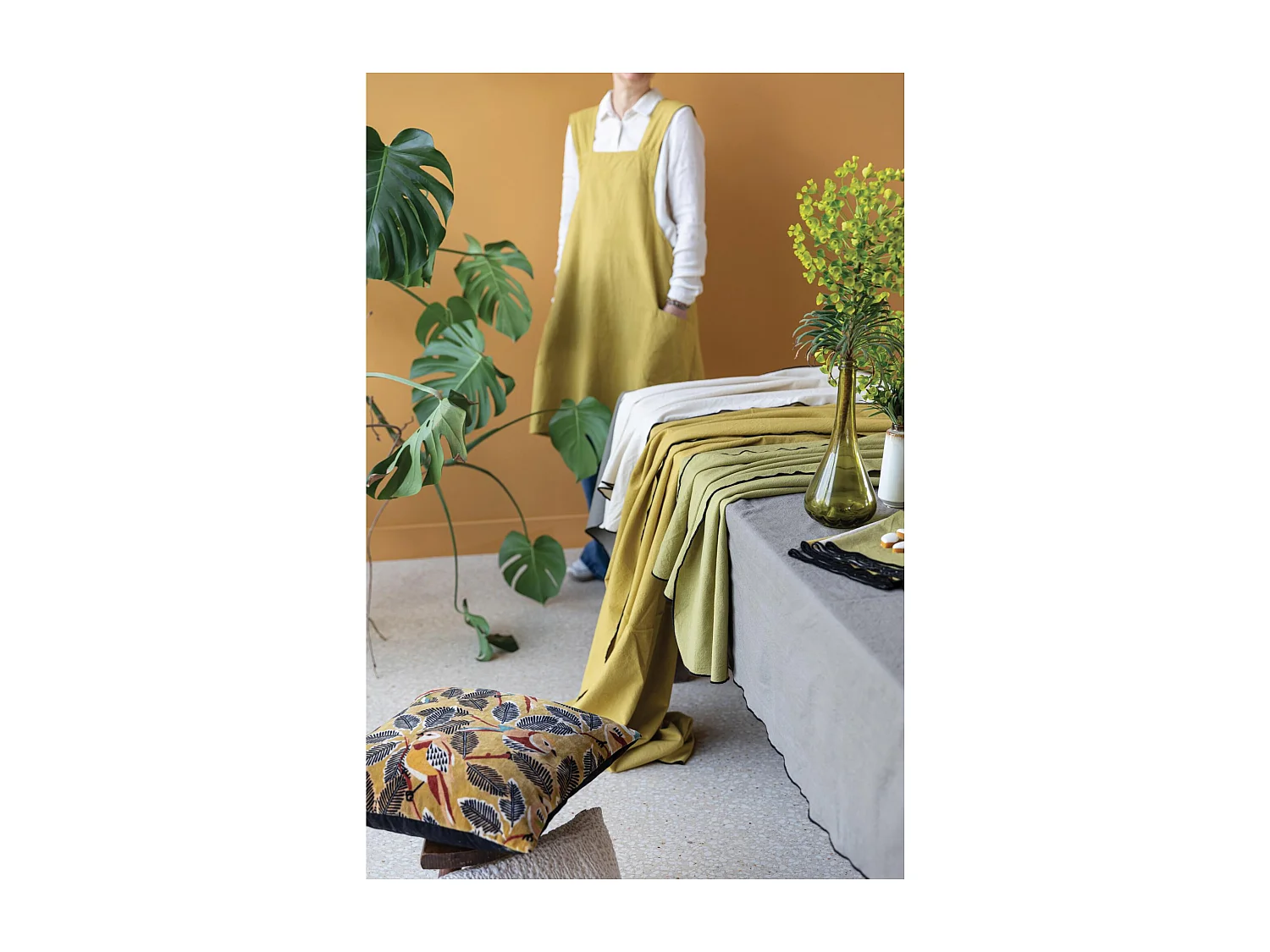 Mantel reciclado Grace Caqui 140 x 140 cm