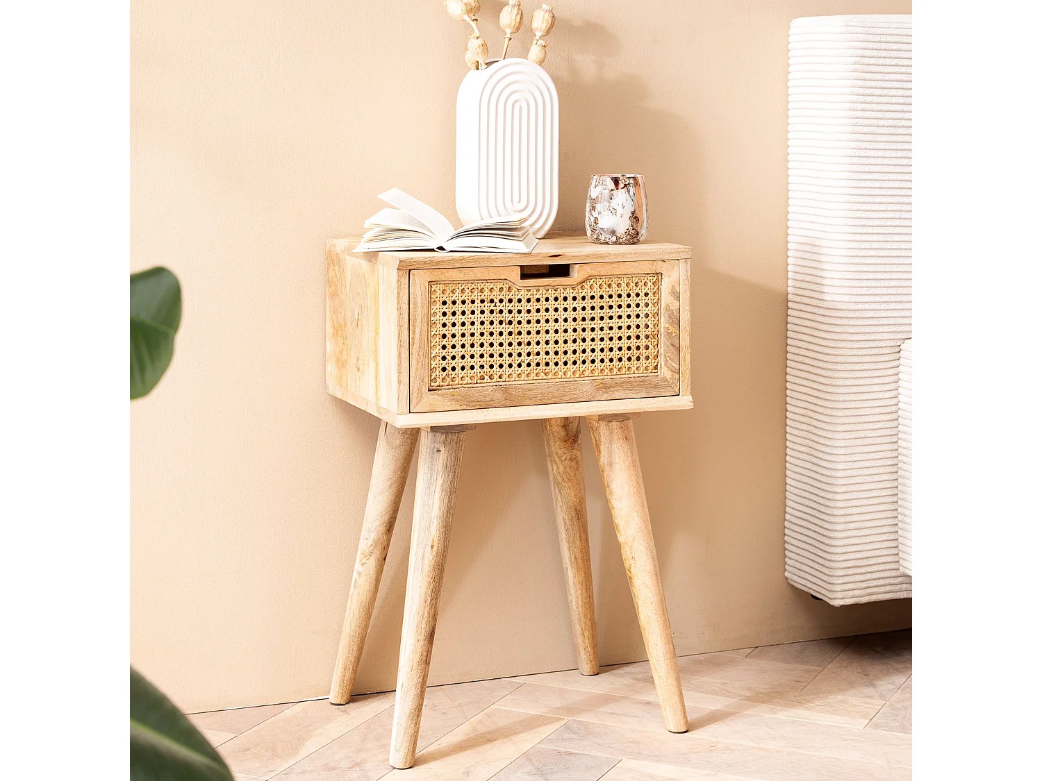 Table de Chevet Bois Massif 40x60x30 cm Table de Nuit d'appoint Haute