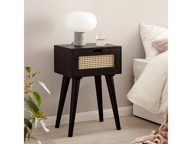 Table de Chevet Bois Massif 40x60x30 cm Table de Nuit d'appoint Haute