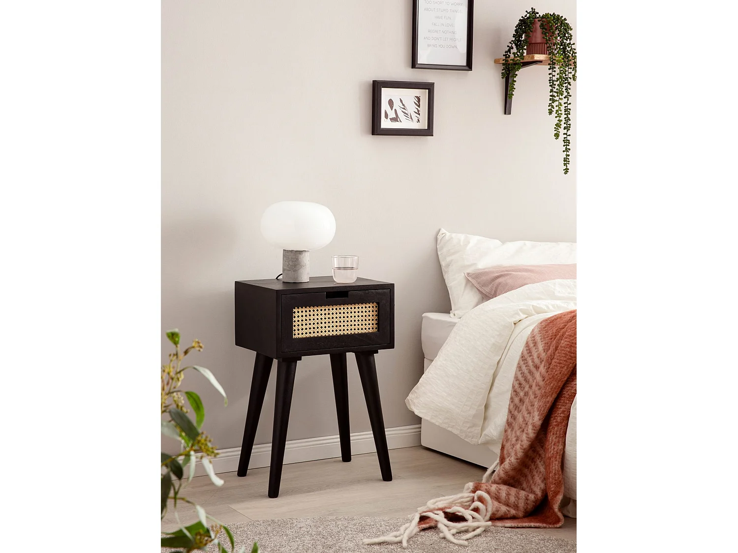 Table de Chevet Bois Massif 40x60x30 cm Table de Nuit d'appoint Haute