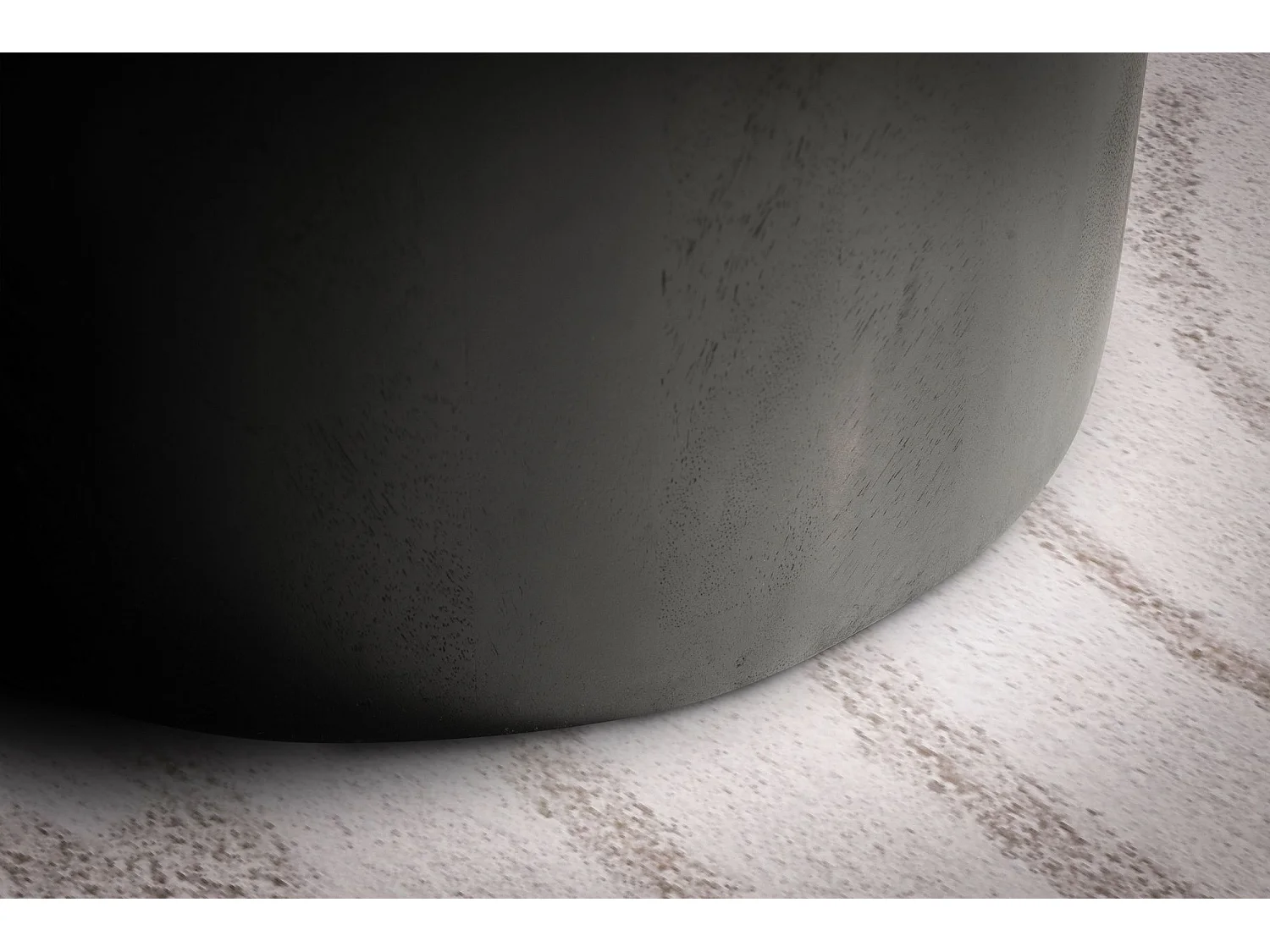 Table Basse Ronde Bois Massif Noir 60x60x40 cm Table Salon Moderne