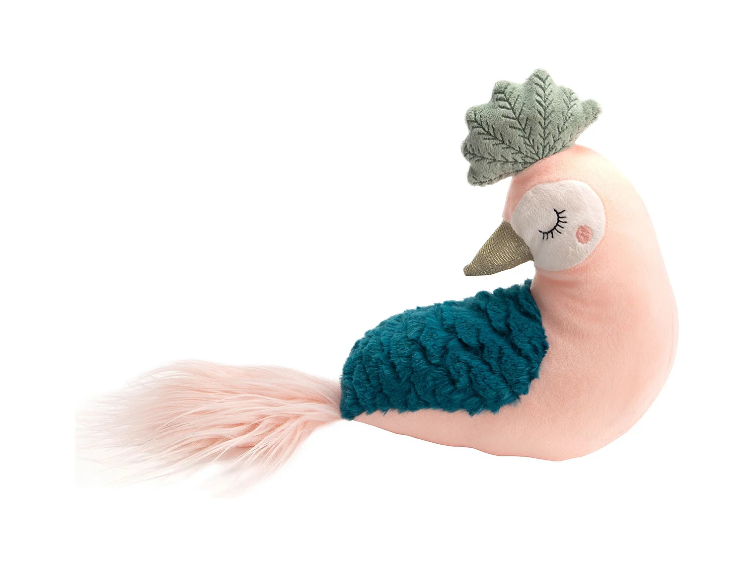 Peluche paon rose Zelda 40x10x17cm