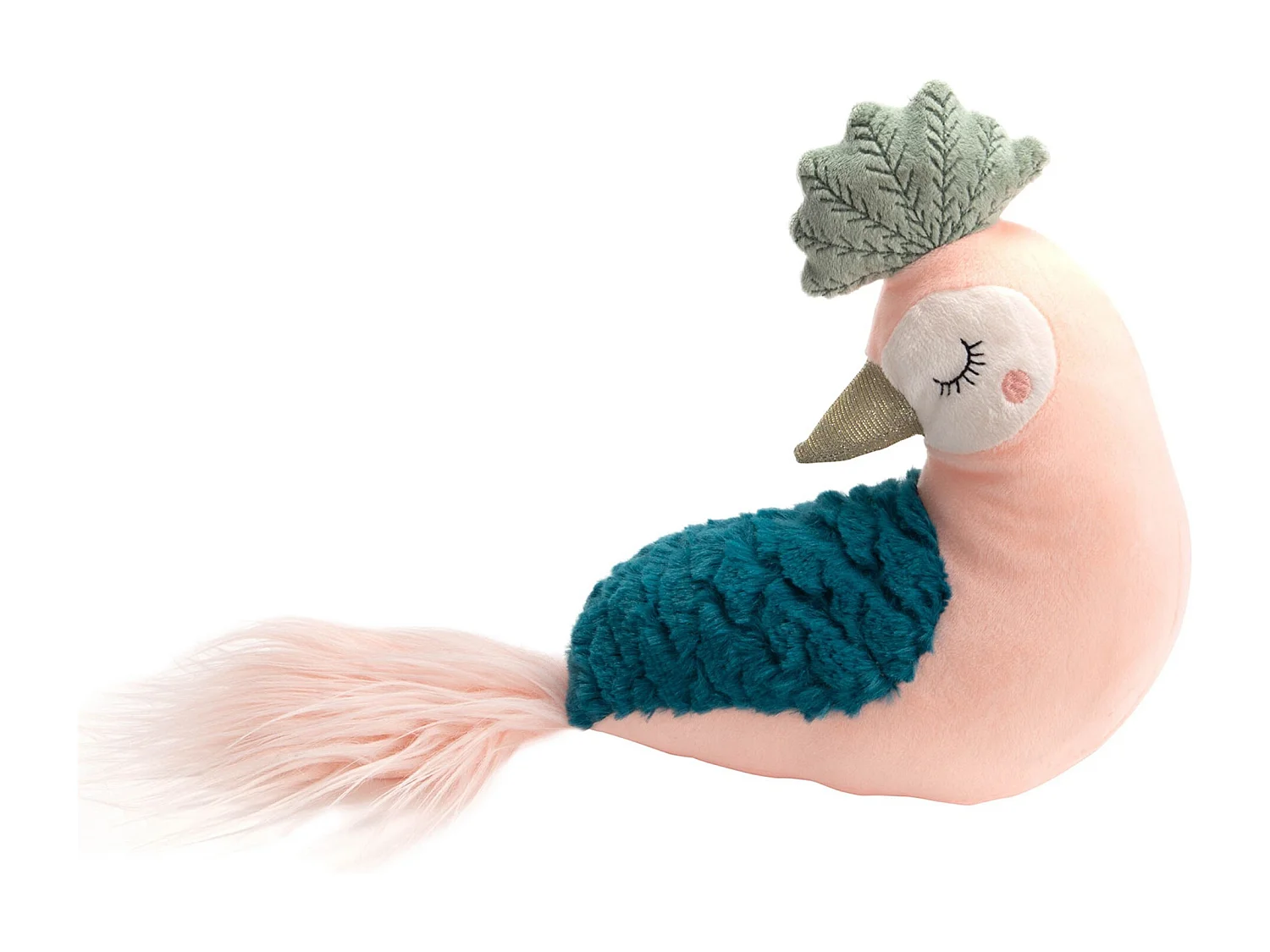 Peluche pavo real rosa Zelda 40x10x27cm