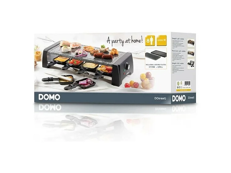 DOMO DO9189G Appareil a raclette 8 personnes - Noir