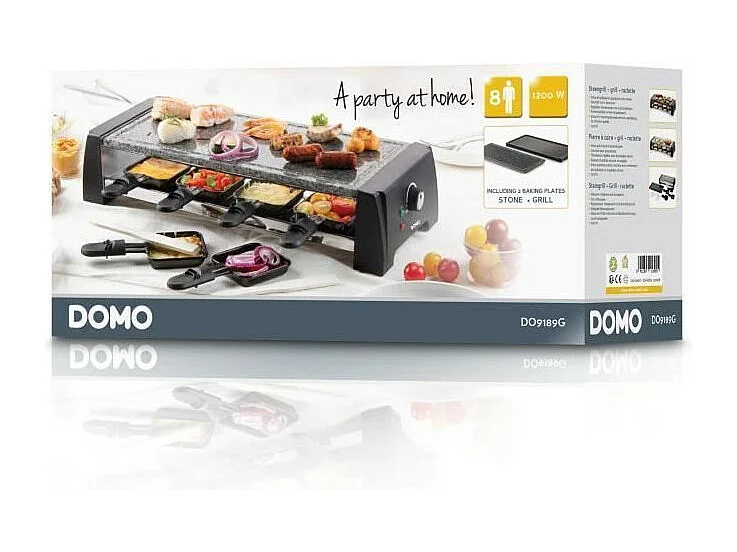 Raclettegerät für 8 Personen – Schwarz