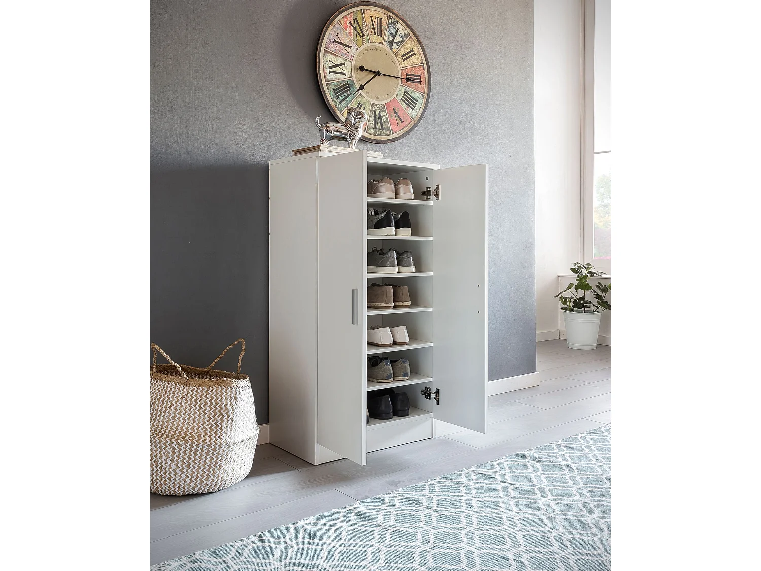 Schuhschrank 7 Fächer Schuhkommode Flurmöbel Flurschrank Kommode Flur