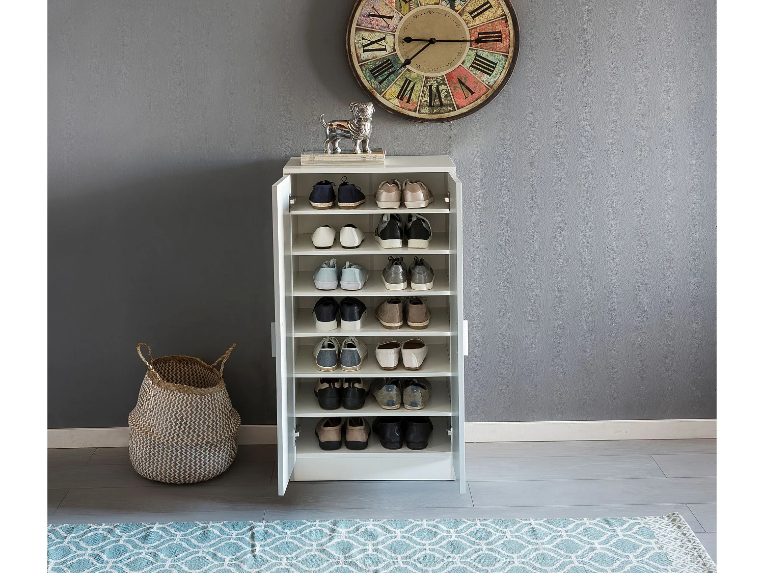 Schuhschrank 7 Fächer Schuhkommode Flurmöbel Flurschrank Kommode Flur