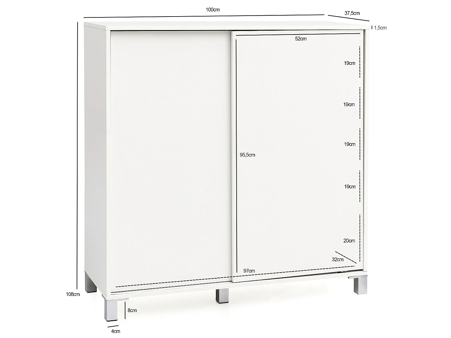 Schuhschrank SV51780 Holz 20 Paar Schuhe Schuhregal Schuhkommode Groß