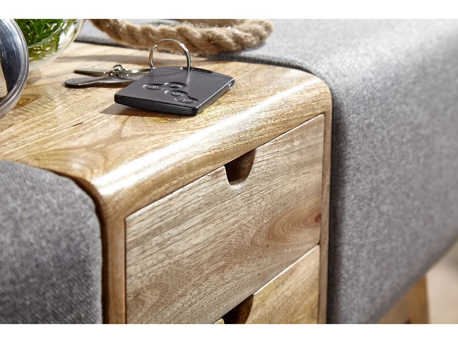 Sitzbank Turnbock Stoff 120 cm Grau Springbock Stauraum Turnhocker Bank