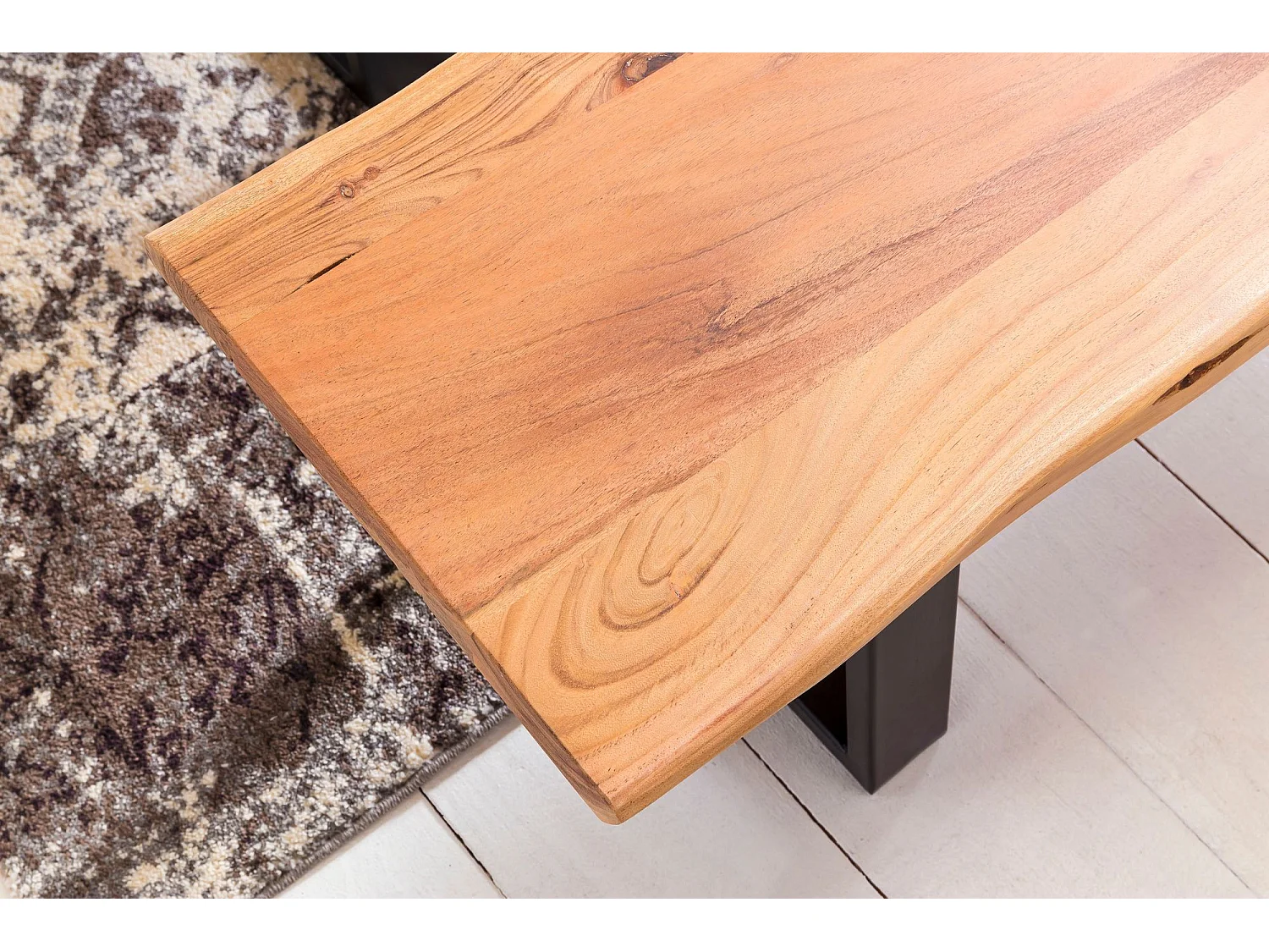 Esszimmerbank Massiv Holzbank Baumkante Essbank Holz 180 cm Küchenbank