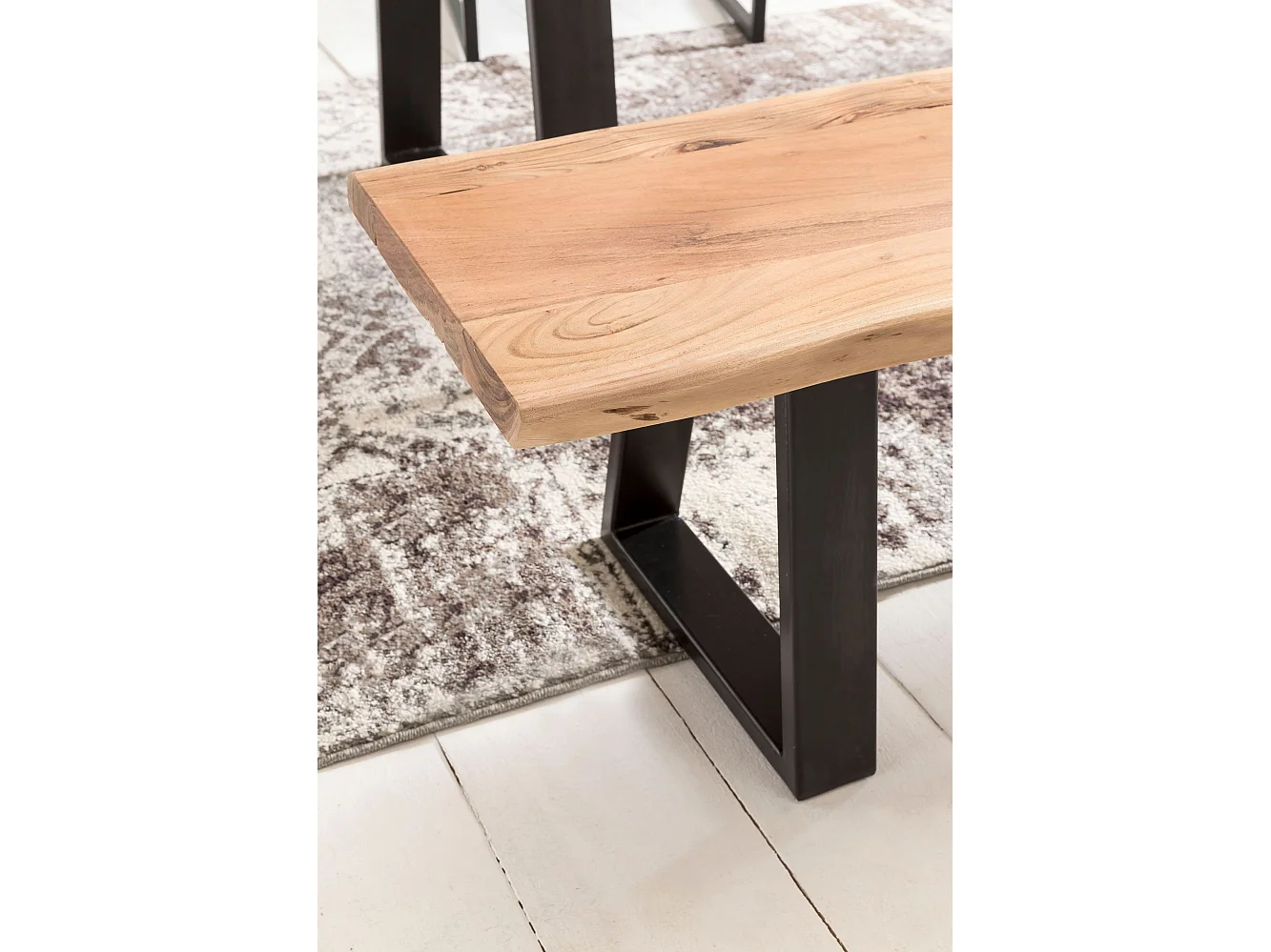 Esszimmerbank Massiv Holzbank Baumkante Essbank Holz 180 cm Küchenbank