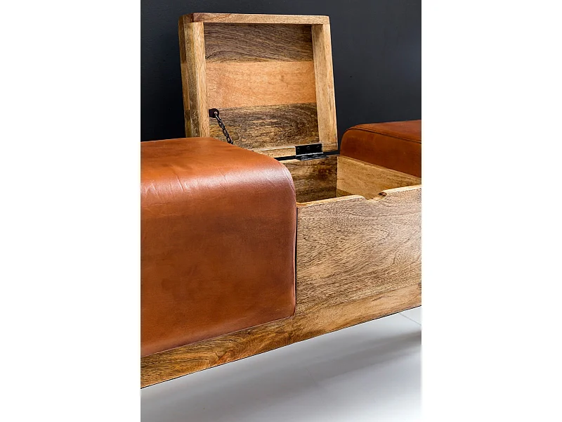 Sitzbank Turnbock Braun 120 cm Leder Springbock Klappfach Turnhocker