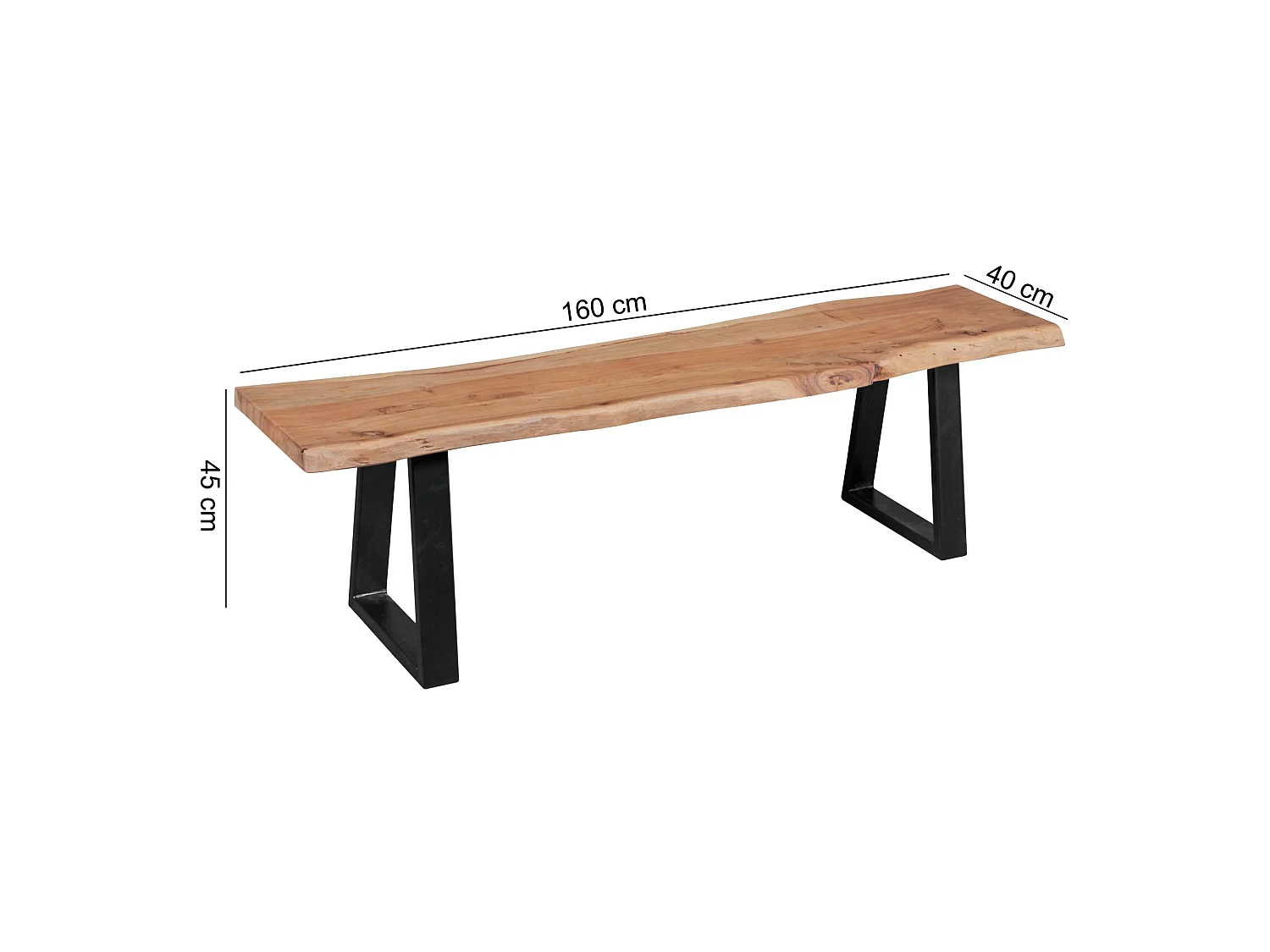 Baumstamm Esszimmerbank 160 cm Baumkante Massivholz Essbank Holzbank