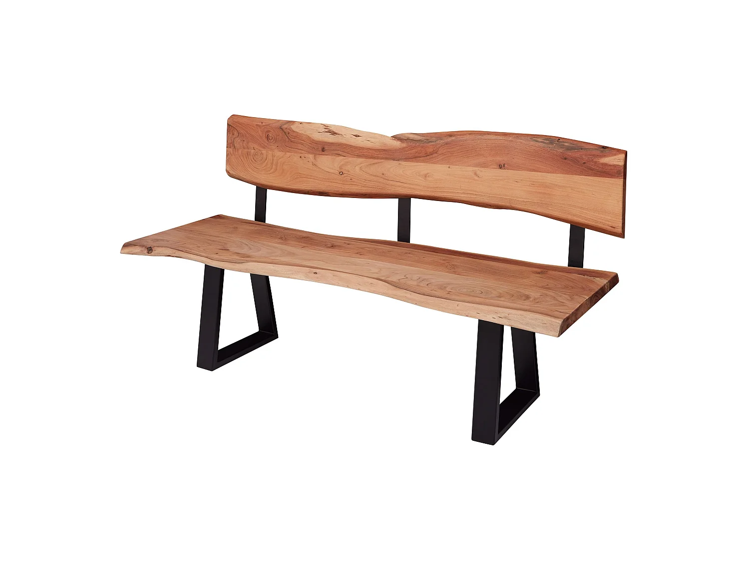 Banc Salle à Manger Cuisine 160 cm Bois Massif d'Acacia avec Dossier