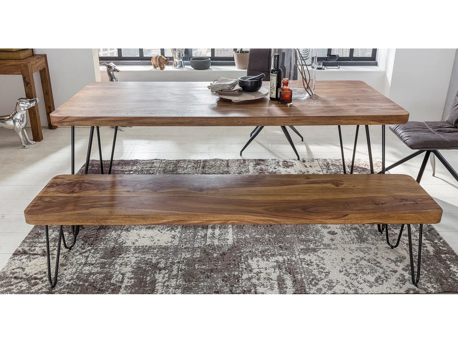 Sitzbank Massiv 180cm Esszimmerbank Holzbank Küchenbank Holz