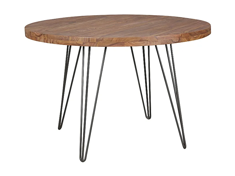 Esszimmertisch Rund Ø 120 cm Massivholz Sheesham Esstisch Küchentisch Landhaus